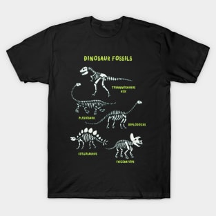 Dinosaur Fossils - Dino skeletons by Cecca Designs T-Shirt